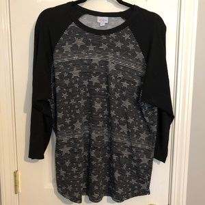 LuLaRoe - Striped Star - Black/White Randy UNICORN
